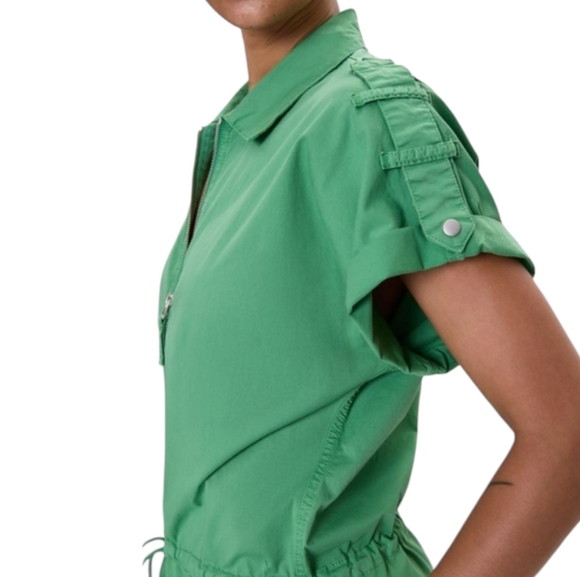 Pistola Meg Short Sleeve Zip Front Jumpsuit. Avocado Color Size M - Picture 4 of 16